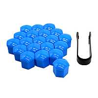 Ковпачки на болти, гайки 19мм + затискач 20шт БЛАКИТНІ глянцеві