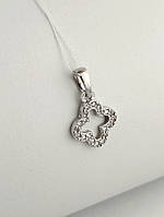 Срібний кулон-конюшина з цирконієм