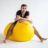 Крісло мішок жовтий Оксфорд велике, Кресло мешок желтый, Безкаркасне крісло груша жовте, кресло груша желтое, пуфик мешок желтый, фото 5