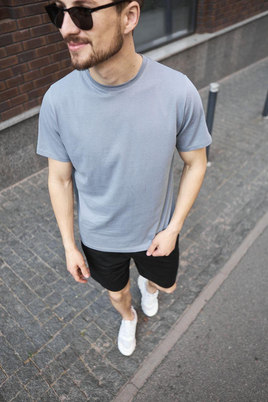 Чоловіча базова сіра футболка бавовна, фото 1