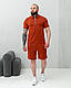 Футболка з комірцем і шорти комплект теракотовий, фото 4
