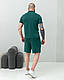Чоловіча класична футболка поло і шорти комплект зелений, фото 3