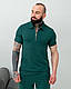 Чоловіча класична футболка поло і шорти комплект зелений, фото 4