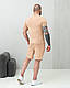 Футболка з комірцем і шорти комплект чоловічий бежевий, фото 3