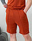 Футболка з комірцем і шорти комплект теракотовий, фото 2