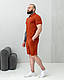 Футболка з комірцем і шорти комплект теракотовий, фото 3