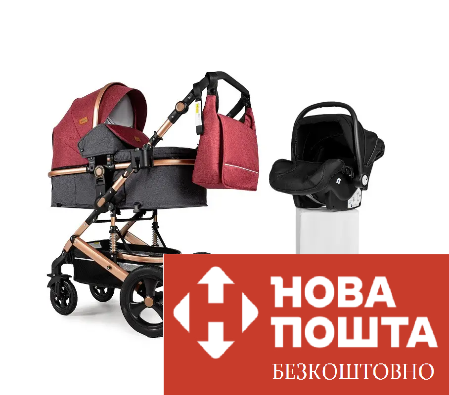 Коляска трансформер 3 в 1 Ninos Brava New Red (NB2021W31RG)