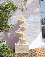 Садовий фонтан із світлодіодами бежевого кольору SHEGAR