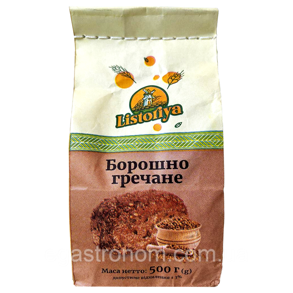 Борошно гречане Лісторія Listoriya 500g 18шт/ящ (Код: 00-00017173)