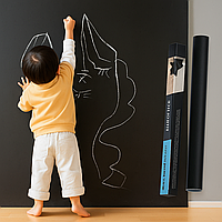 Самоклеюча чорна плівка-дошка для малювання крейдою 200х45 см. Black board sticker