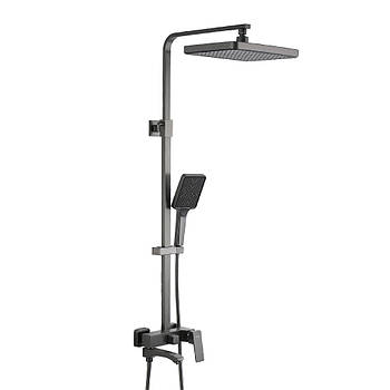 F2476-9 душ. система 3х функц. поворот. вилив лат. корпус Ø 35 (гангрей) 1444/1ult