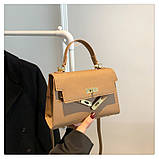 Жіноча сумка 8809 крос-боді на ремінці коричнева, фото 4