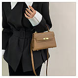 Жіноча сумка 8809 крос-боді на ремінці коричнева, фото 8