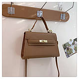 Жіноча сумка 8809 крос-боді на ремінці коричнева, фото 3