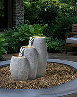 Садовий фонтан зі світлодіодним підсвічуванням сірого кольору ARKLE