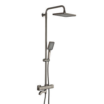 G2491-9 душ. система термостат 3х функц. одноваж. лат. Ø35 (сірий Gungrey) {3/1}