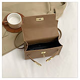 Жіноча сумка 8809 крос-боді на ремінці коричнева, фото 7