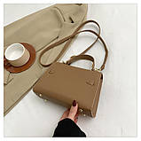 Жіноча сумка 8809 крос-боді на ремінці коричнева, фото 5