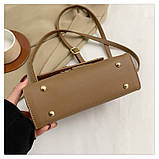 Жіноча сумка 8809 крос-боді на ремінці коричнева, фото 6