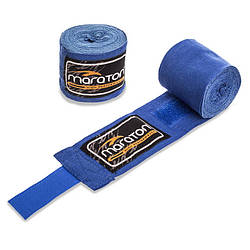 Бинти боксерські бавовна з еластаном MARATON MAR-005 4м синій