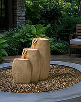 Садовий фонтан зі світлодіодним підсвічуванням бежевого кольору ARKLE