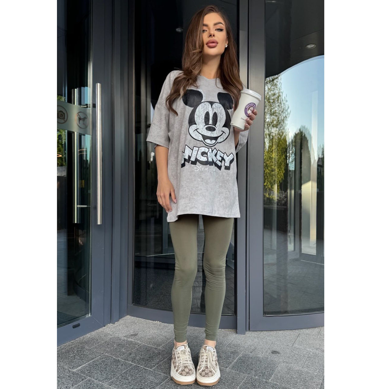 Жіноча футболка OverSize варенка "Мікі" (Один-колір або Мікс) Розмір: Одін 46- 50 (21316-3), фото 1