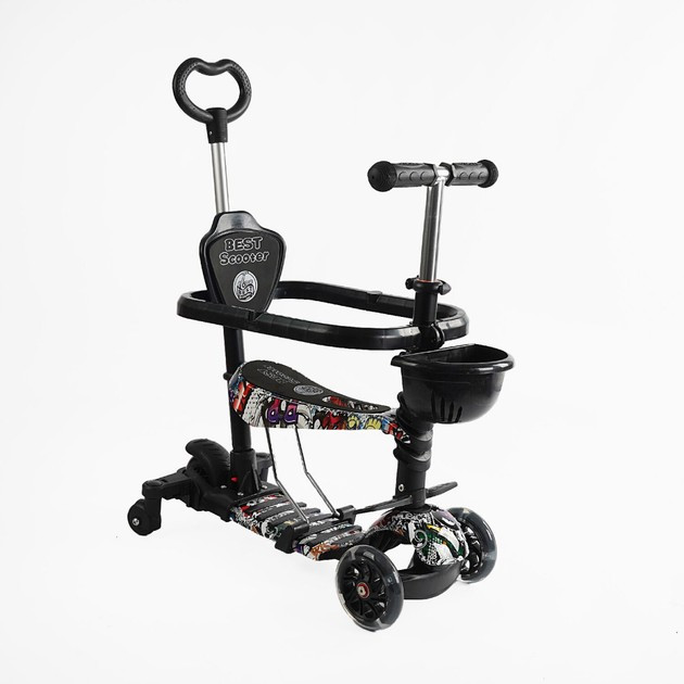 Дитячий самокат 5в1 Best Scooter LS-82755 чорний, фото 1