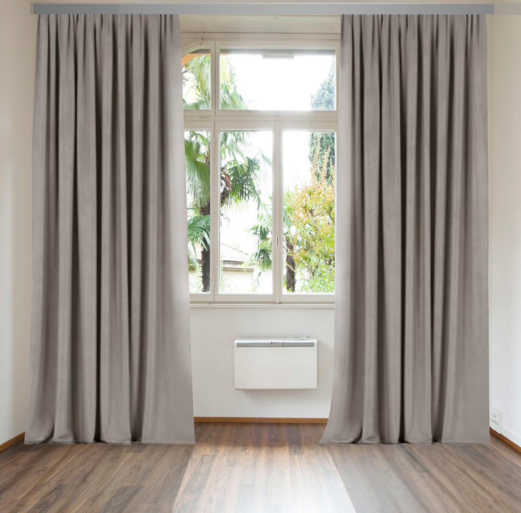 Комплект штор Блекаут Матовий 200х265 см 2 шт Сіро-бежевий, фото 1