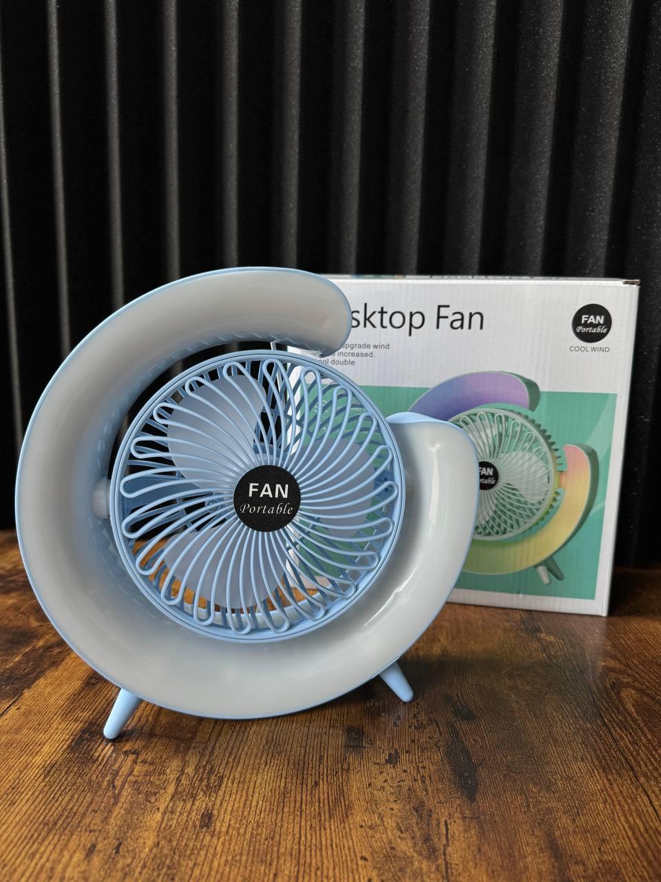 Вентилятор настільний з підсвічуванням RGB від USB, фото 1