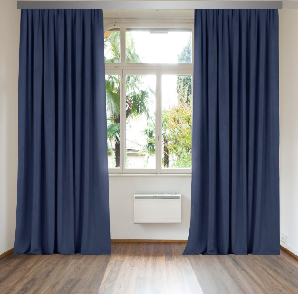 Комплект штор Блекаут Матовий 150х260 см 2 шт Темно-синіх, фото 1