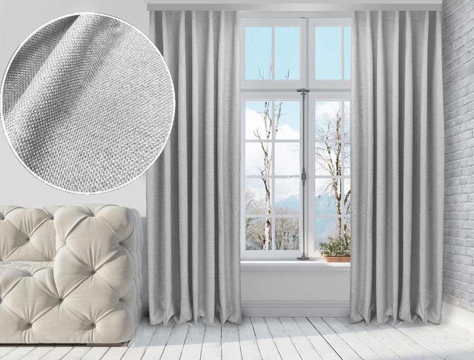 Комплект штор Льон-Блекаут 150х255 см 2 шт Світло-Сірих, фото 1