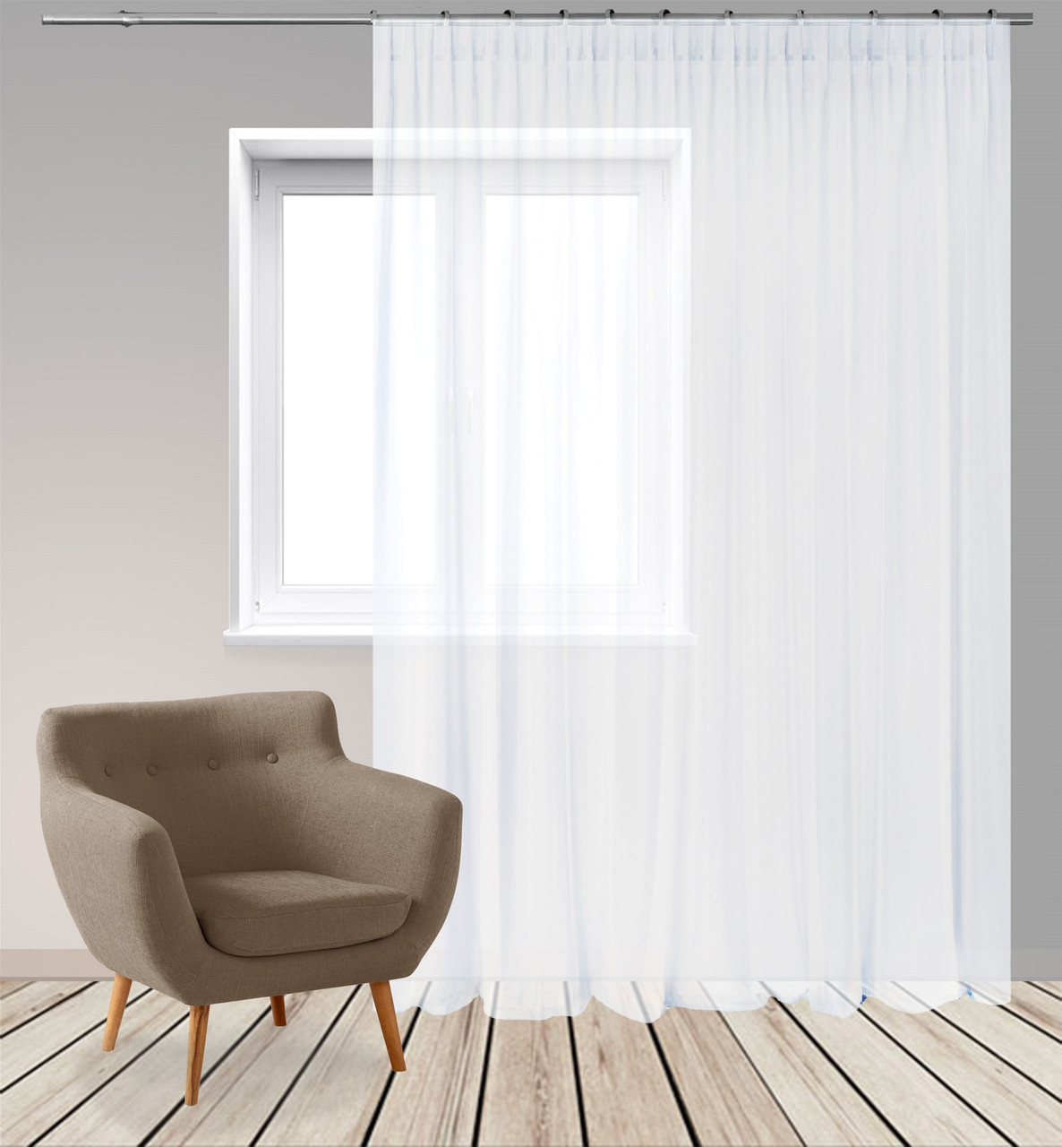 Тюль Бест Вуаль 350х250 з обважнювачем Білий, фото 1