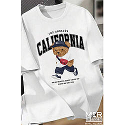 Жіноча біла футболка "California" Розмір: 42,44,46,48,50 (21317-1)