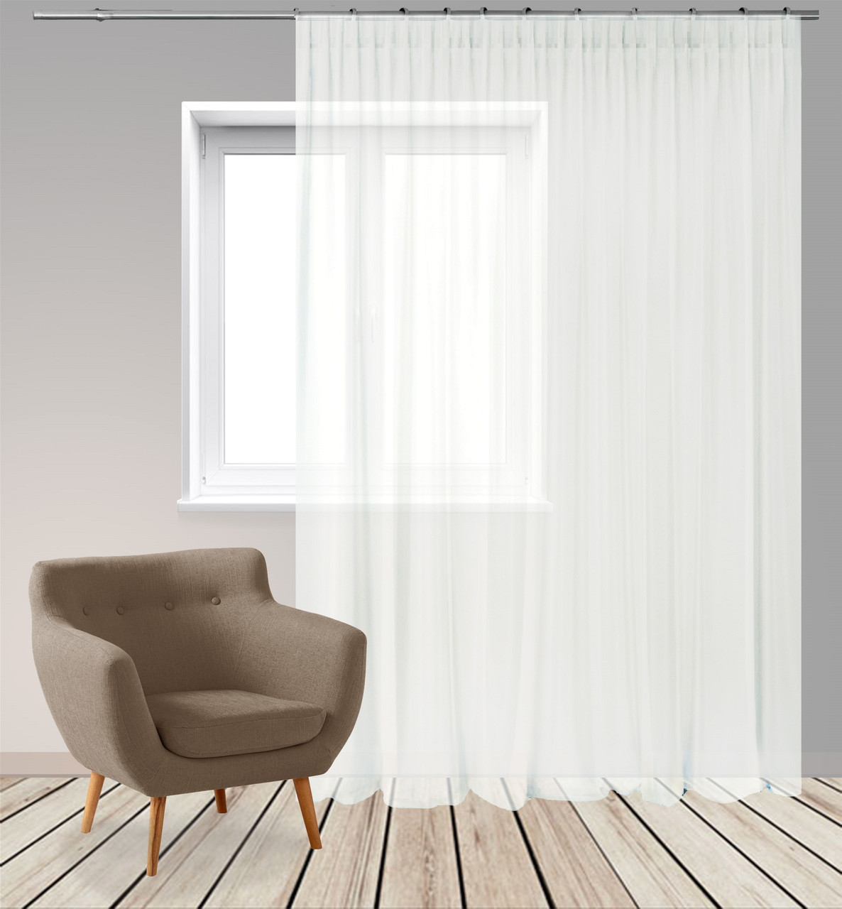 Тюль Бест Вуаль 300х245 з обважнювачем Молочний, фото 1