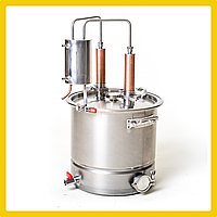 Дистиллятор бытовой с медным контуром "Гетьман Медный" 37 литров двойной перегонки с царгами ТМ БУДЬМО Крафт