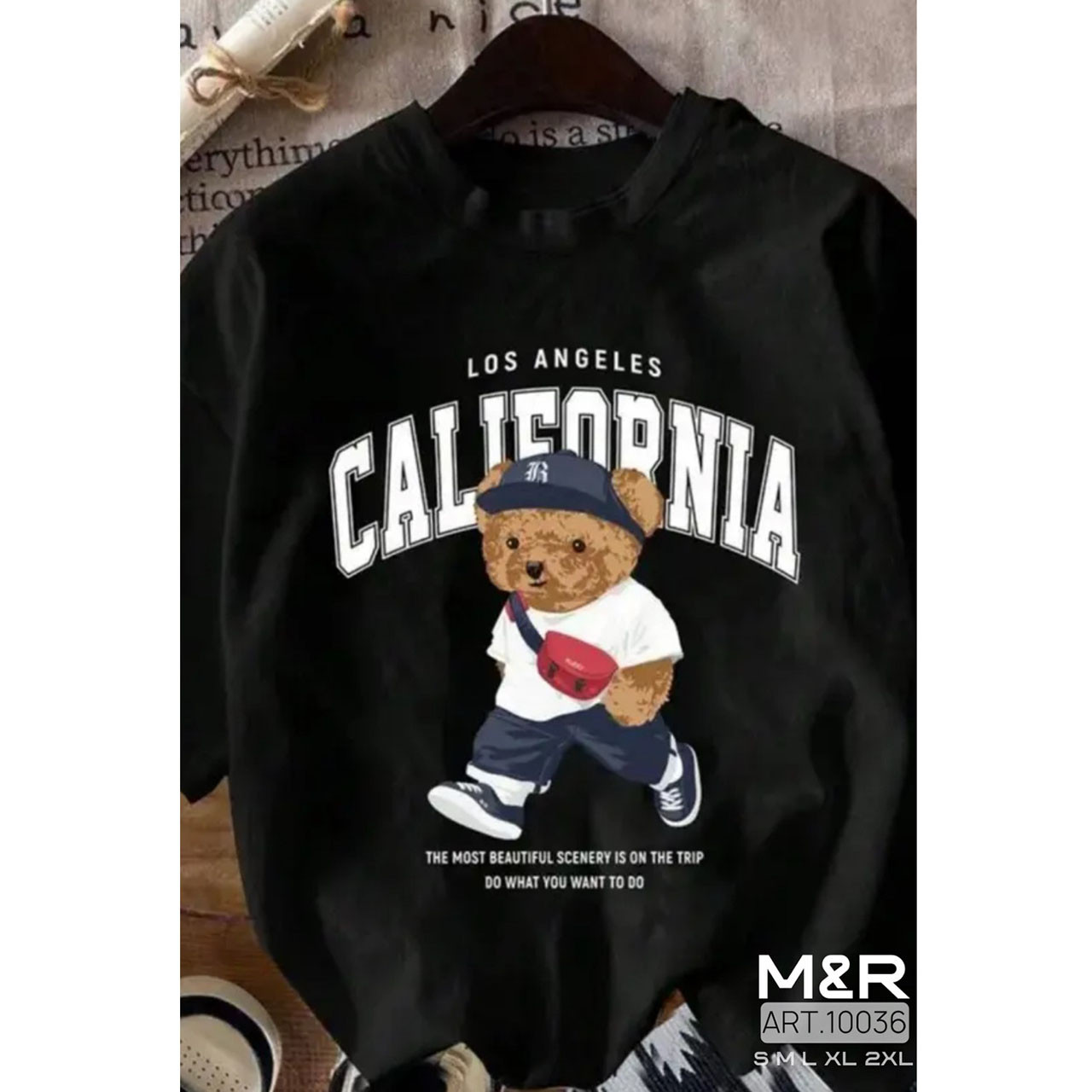 Жіноча чорна футболка "California" Розмір: 42,44,46,48,50 (21317-2), фото 1