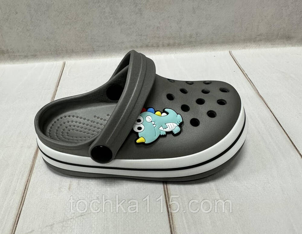 Дитячі сабо крокси crocs Luck line 26-29 cірі, фото 1
