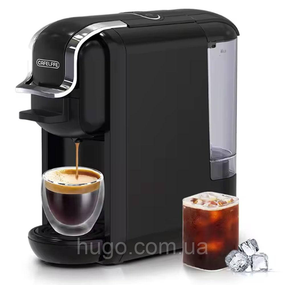 Капсульна кавоварка 4в1, CAFELFFE, Чорна / Еспресо машина / Капсульна кавоварка з різними капсулами, фото 1