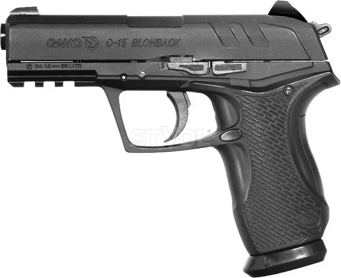 Пневматичний пістолет GAMO C-15 BLOWBACK + 5 балонів СО2 і 600 куль 0.28 г