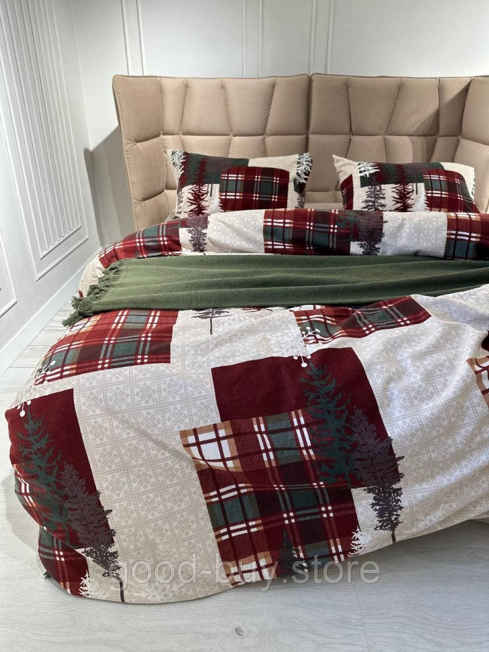 Постільна білизна First Choice фланель Winter beige полуторний 160х220