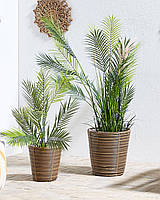 Набір з 2 квіткових горщиків SARTI з техноротангу 24/31 см, коричневий