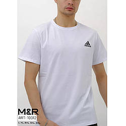 Чоловіча біла спортивна футболка (Бавовна) Розміри: 46,48,50,52,54 (21319-2)