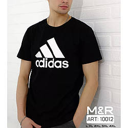 Чорна чоловіча спортивна футболка (Бавовна) Розміри: 46,48,50,52,54 (21320-1)