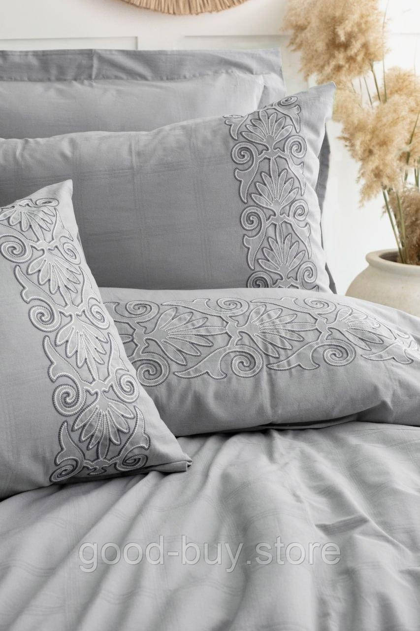 Постільна білизна Saheser Rocco Gri євро 200х220 jacquard
