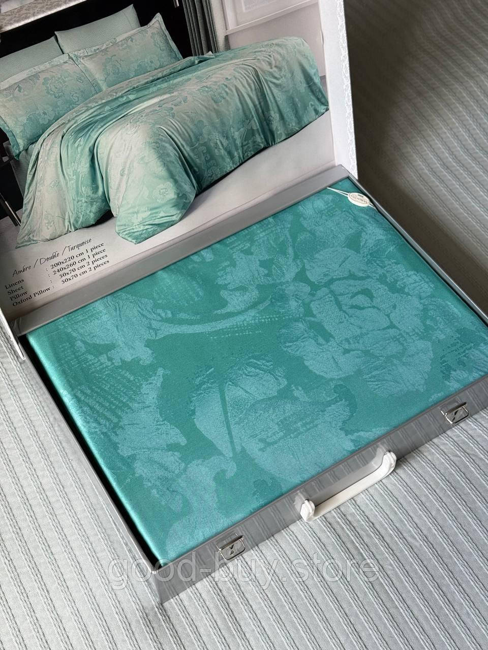 Постільна білизна Maison D&#039;or AMBRE Turquoise євро 200х220 тенсел