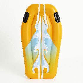 Надувна дошка Intex Веселий наїзник 58165/2 — жовта плавуча іграшка з ручками для дітей, 112×62 см