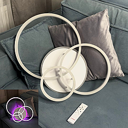 Стельова люстра Led з кільцями LUMINARIA 80W до 18 кв.м колір Білий GENNY ROUND RGB WH