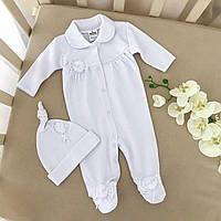 Чоловічок "Намистинка"д.р. з шапочкою Білий Інтерлок арт.27080970  Зріст 50-38(р)