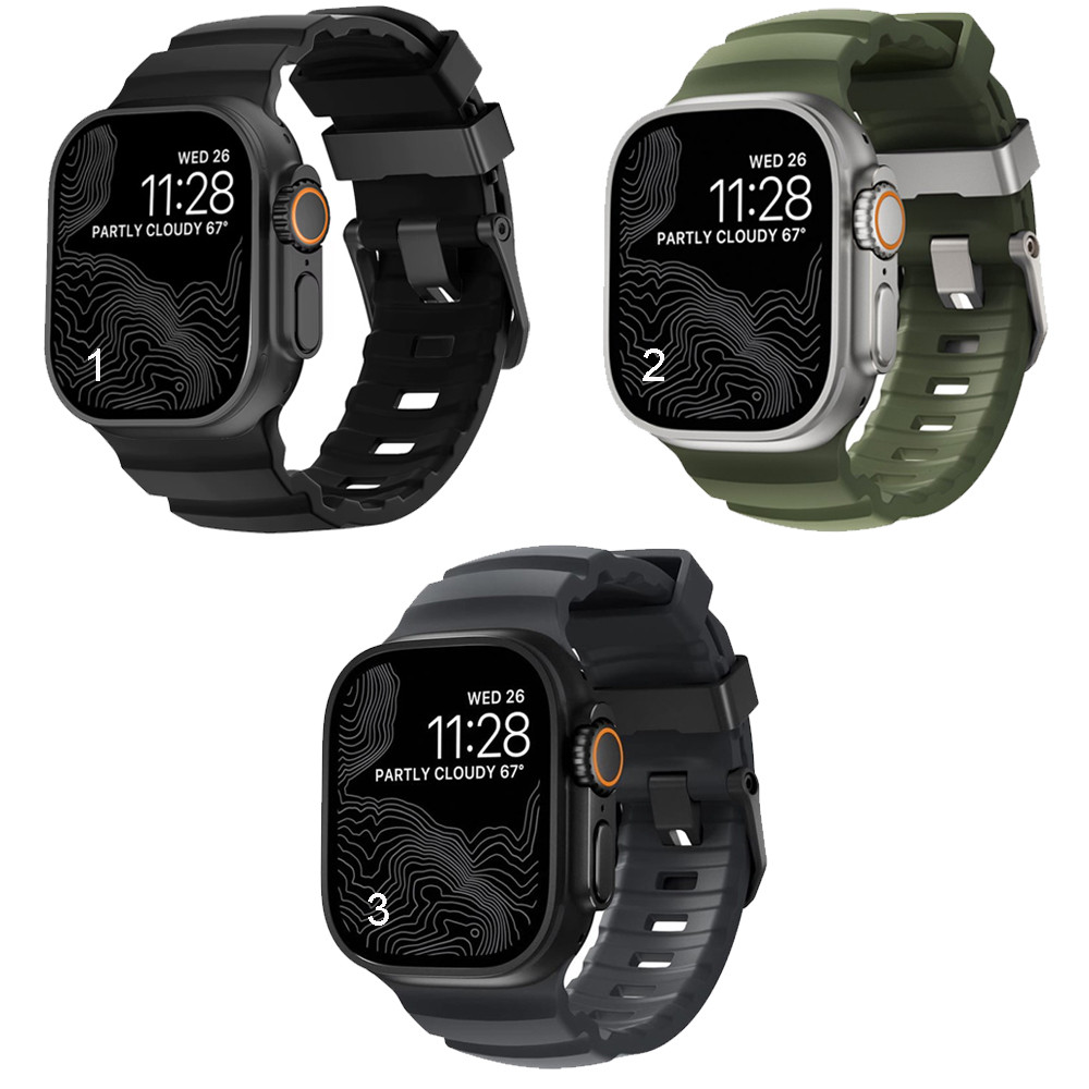 Силіконовий ребристий ремінець для Apple Watch 49 / 46 / 45 / 44 mm, фото 1
