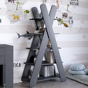 Стелаж відкритий із 5 полицями LION Інді Антрацит (LION-041592)